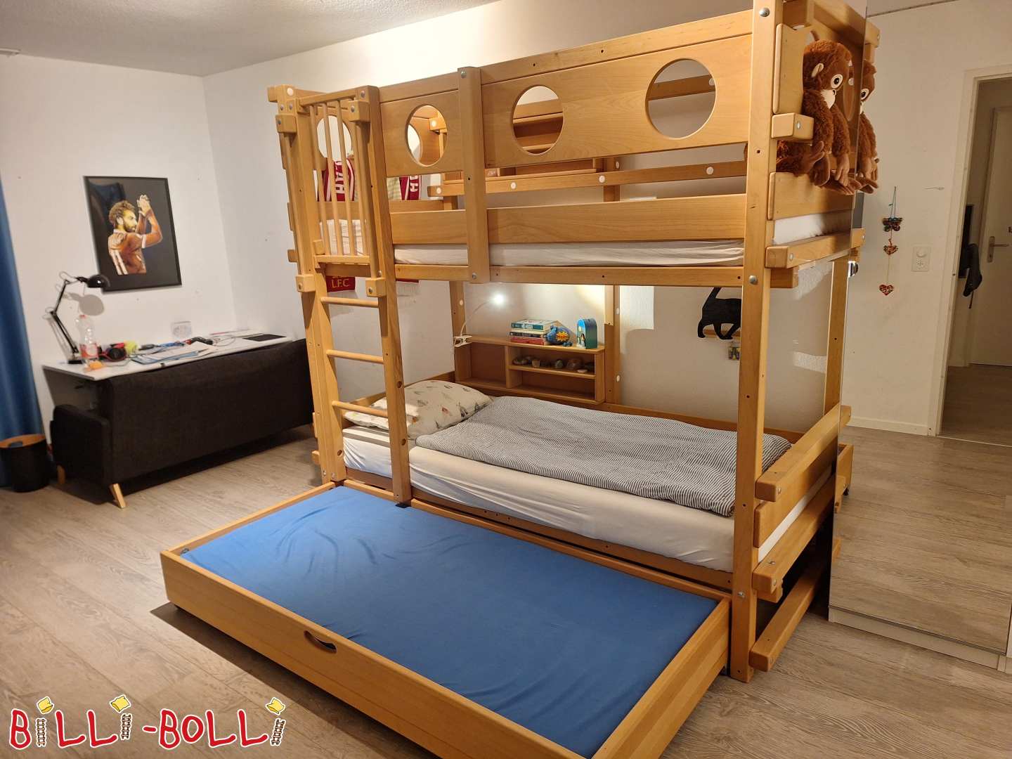 Cama apilable en Zúric, Suíza / faia aceitada e encerada (Categoría: Leito apilable de segunda man)