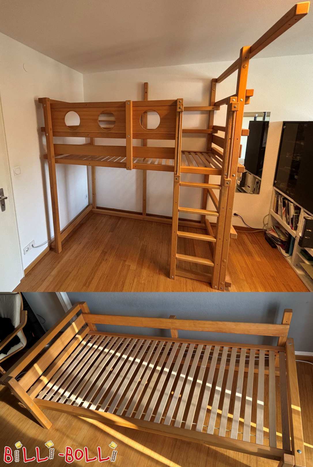 Bunk bed with conversion set youth bed, 100x200 oiled beech, in Stuttgart (Category: Bunk Bed pre-owned)