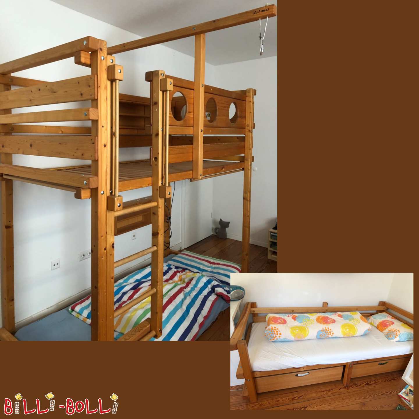 Двоярусне ліжко з переобладнаним комплектом для одиночної збірки (Категорія: Двоярусне ліжко б / у)