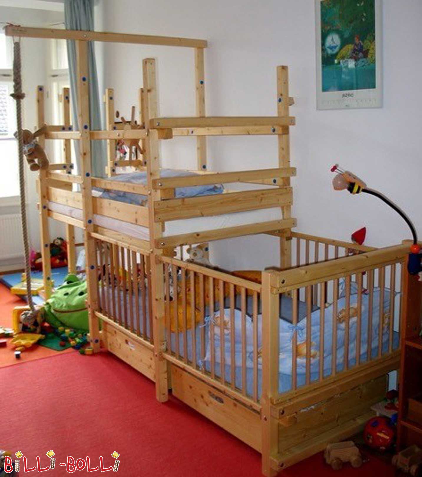 Bunk bed-side-offset with baby gate (Category: second hand bunk bed)