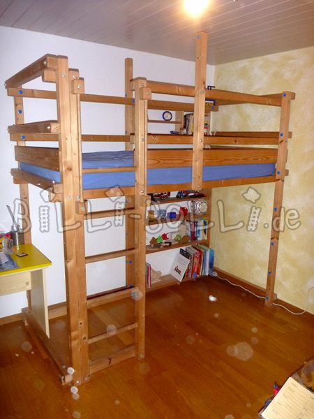 Bunk bed-over-corner in spruce (Category: second hand loft bed)