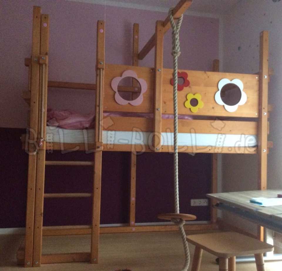 Spruce loft bed with flower boards (Category: second hand loft bed)