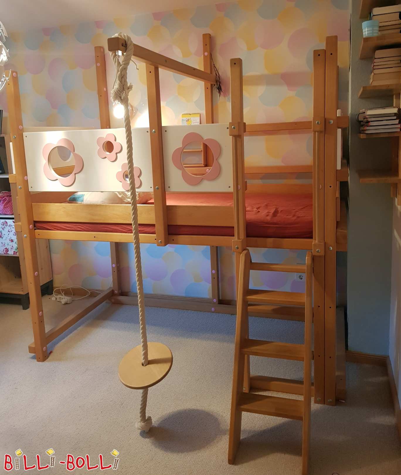 Loft bed 100 x 200 cm made of beech in Berlin (Category: second hand loft bed)