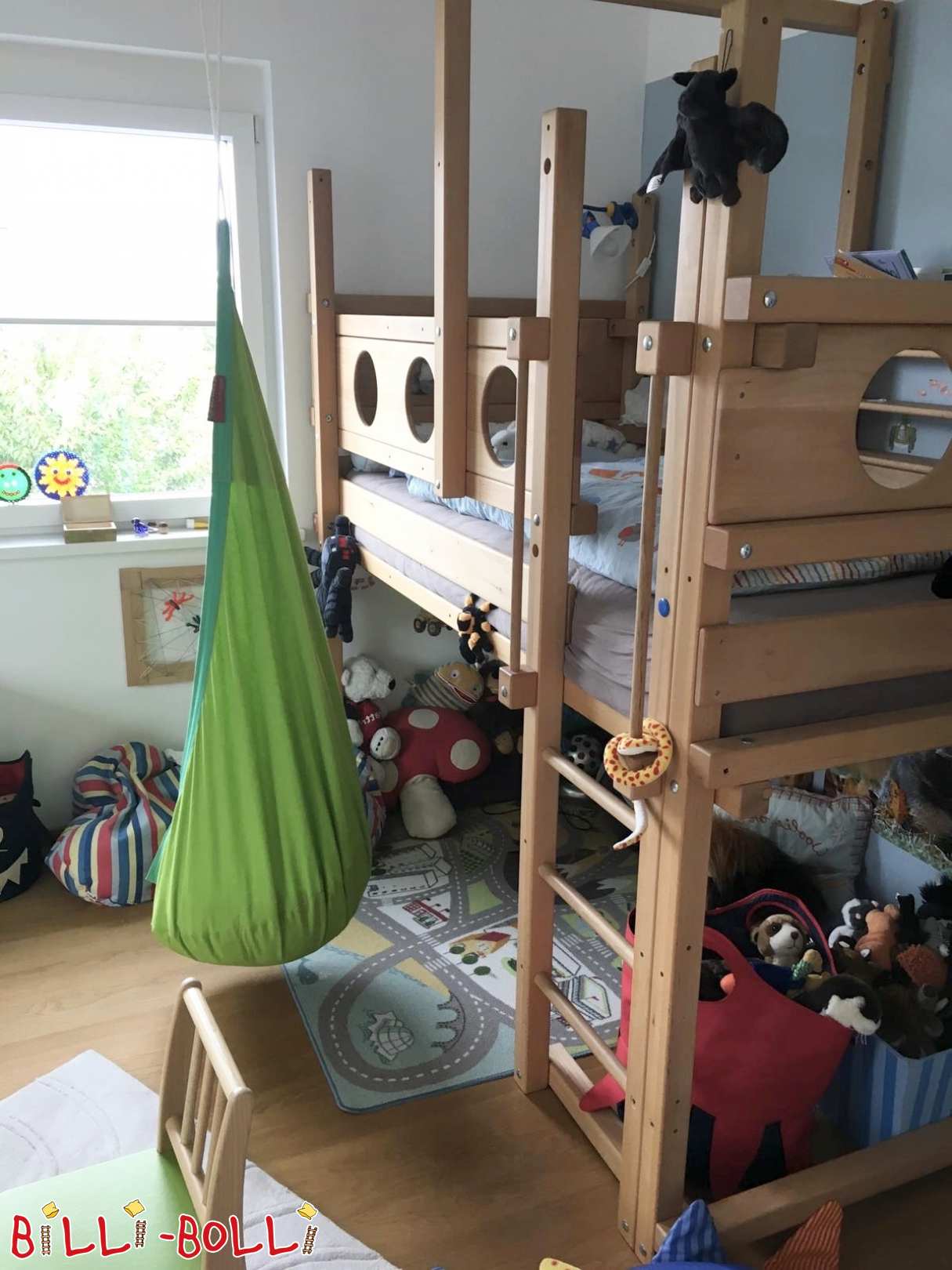Loftseng 100 x 200 cm, bøk (oljevoksbehandling) (Kategori: Loftseng brukt)