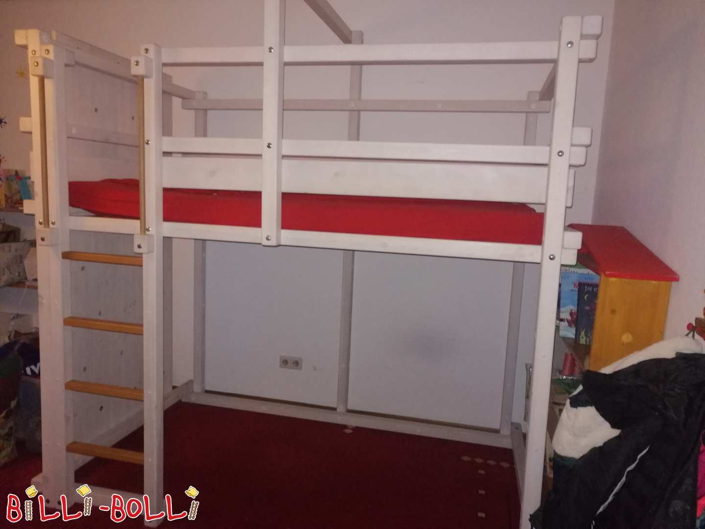 Loft bed (120 x 200 cm) with climbing wall + swing (Category: Loft Bed Adjustable by Age pre-owned)