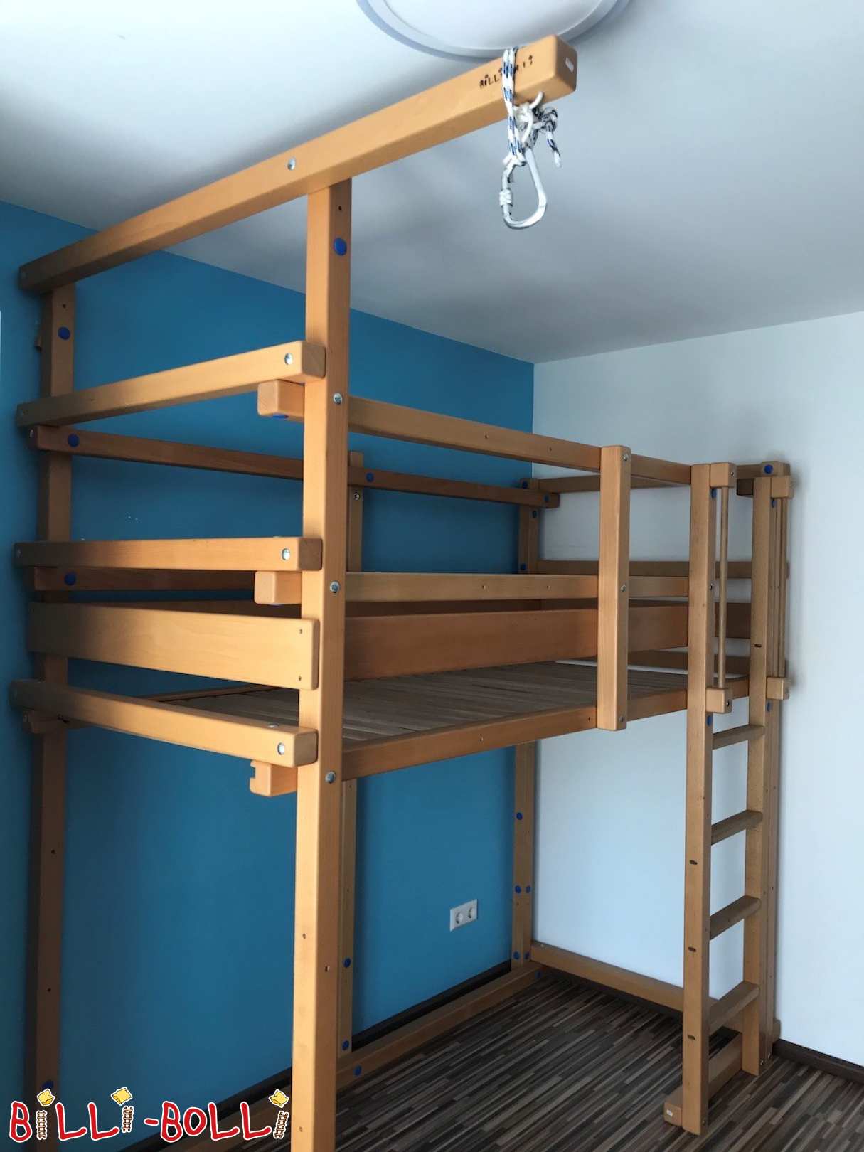Loft bed 90/200, oiled beech in Gerlingen (Category: second hand loft bed)