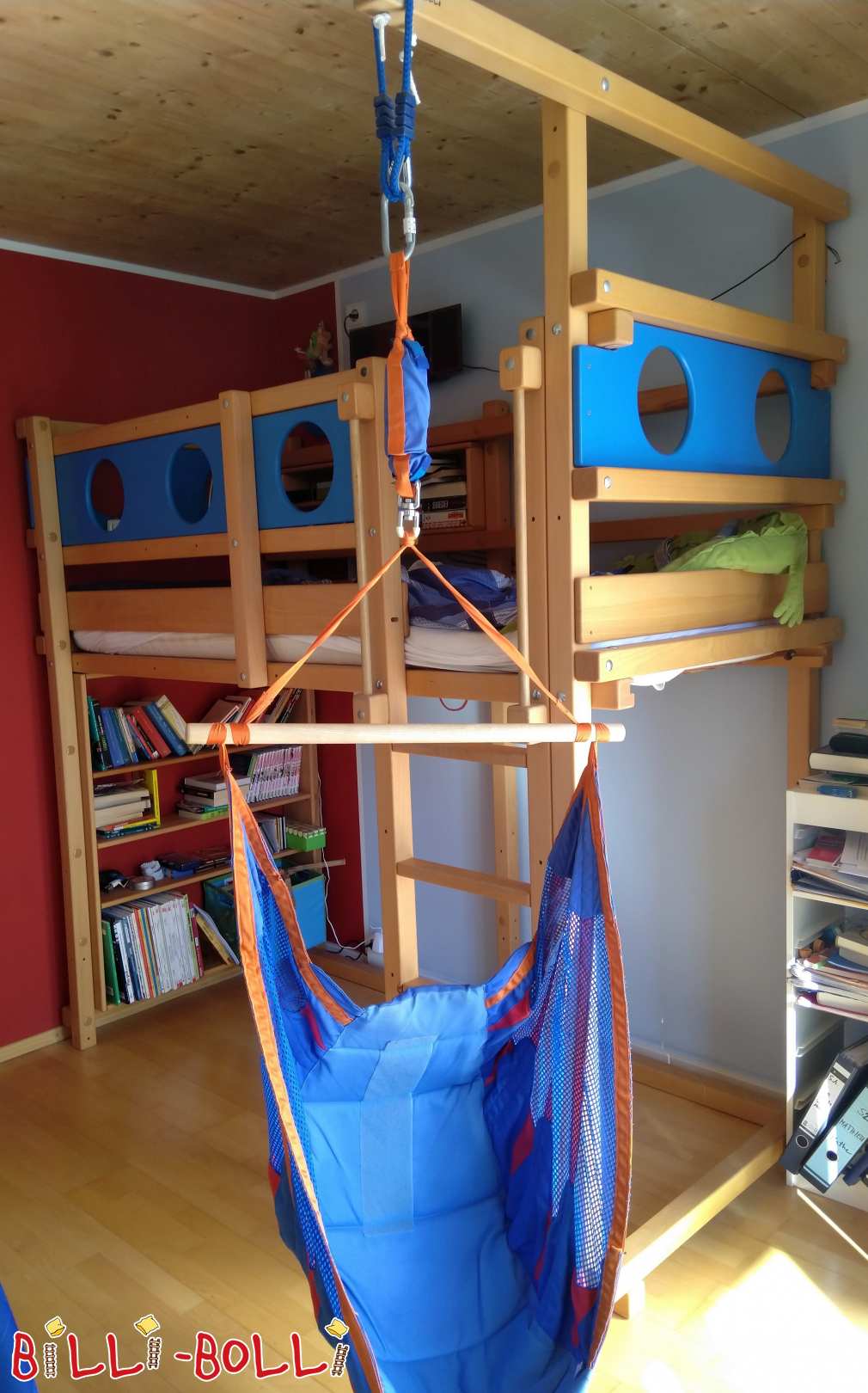 Loft bed 90 x 200 cm, oiled-waxed beech in Munich (Category: second hand loft bed)