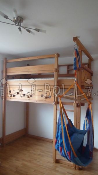Loft bed 90 x 200 cm beech untreated (Category: second hand loft bed)