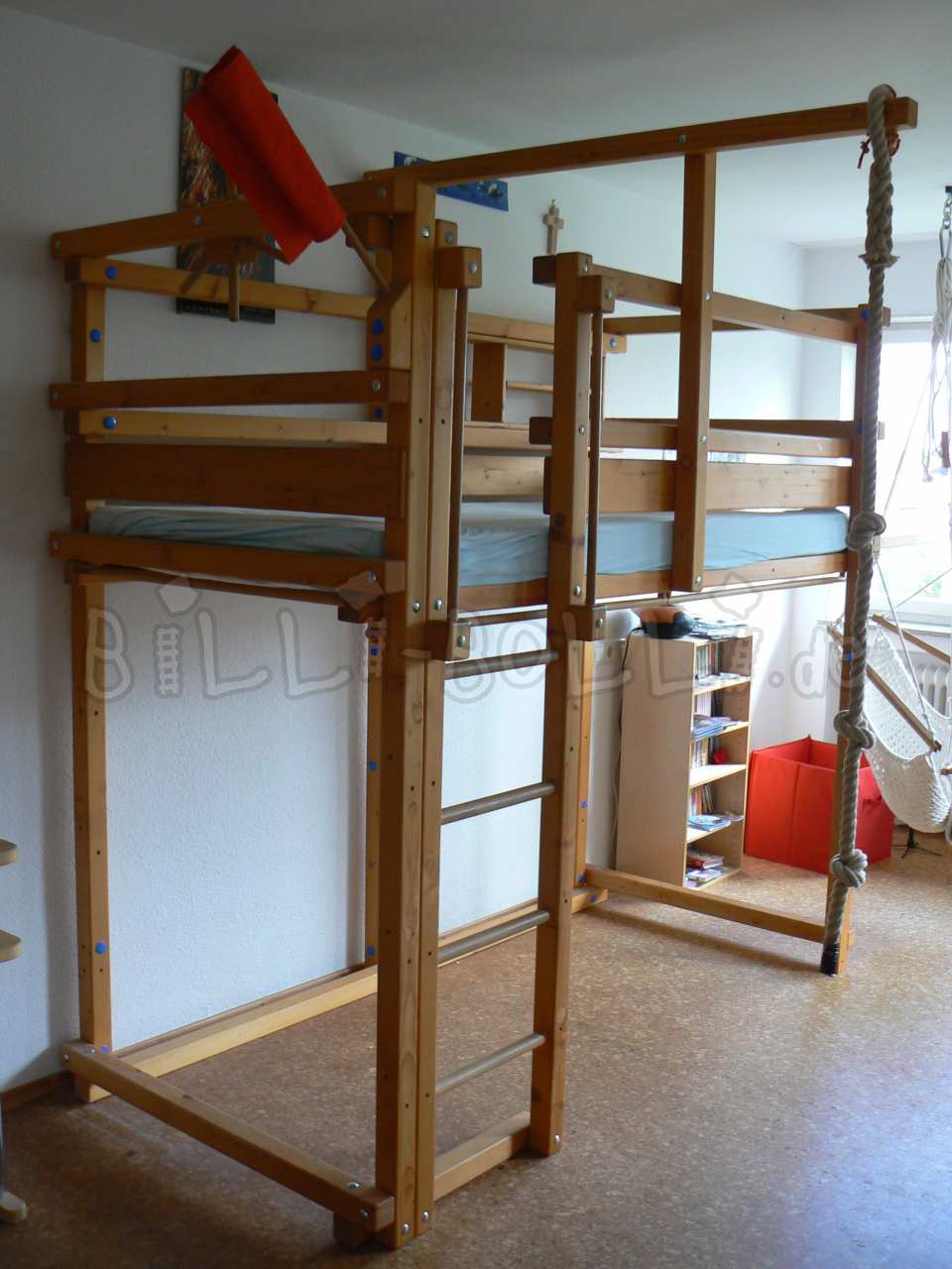 Loft bed, 90 x 200 cm with accessories (Category: second hand loft bed)
