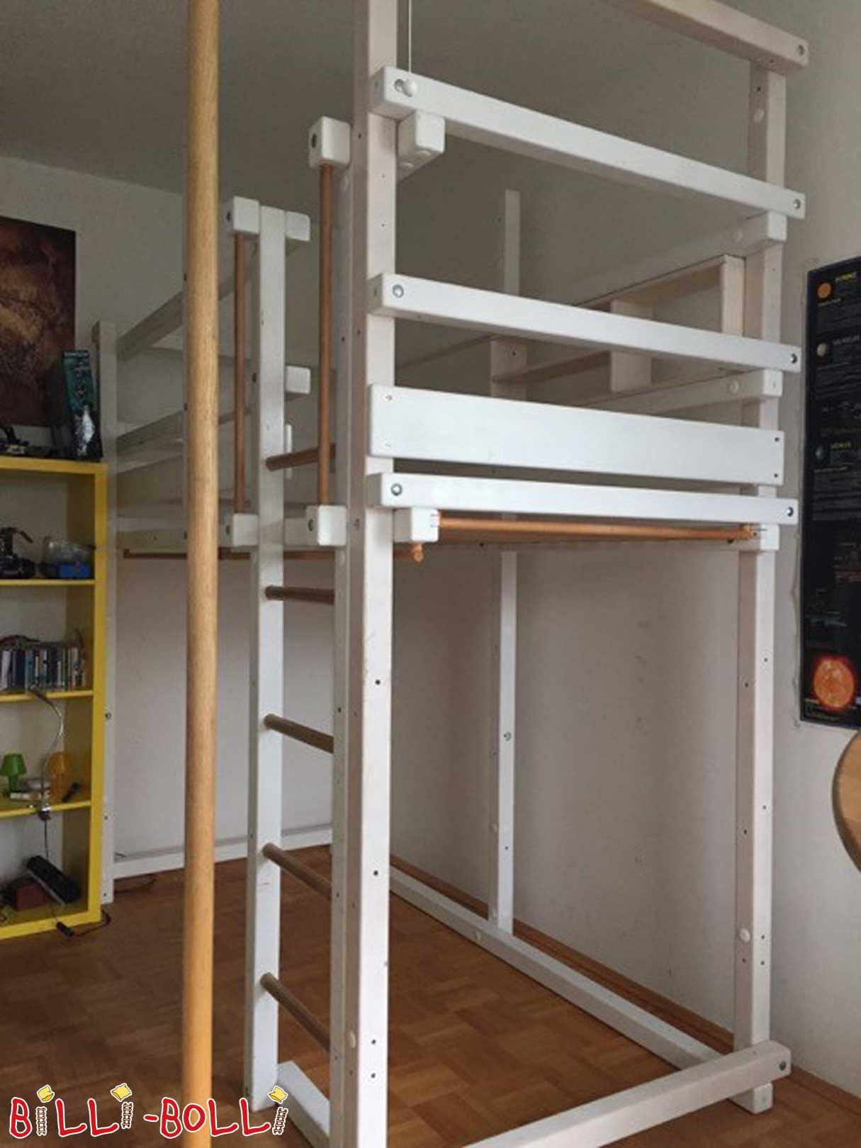 Beech loft bed with fire pole (Category: second hand loft bed)