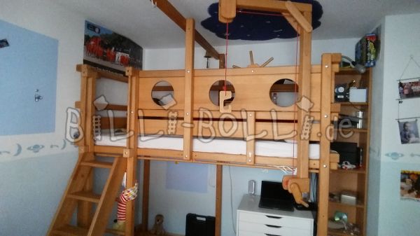 Letto a soppalco in faggio che cresce con il bambino, costruito nel 2005 (Categoria: letto a soppalco usato)