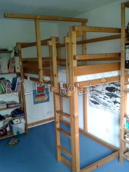 Palėpės lova pagaminta iš eglės (Kategorija: Naudojama palėpės lova)