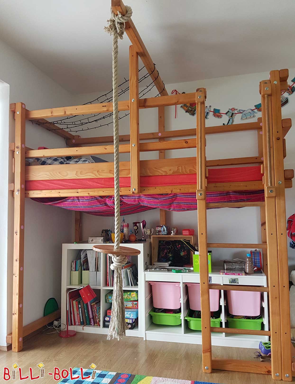 Letto a soppalco in abete rosso (Categoria: letto a soppalco usato)