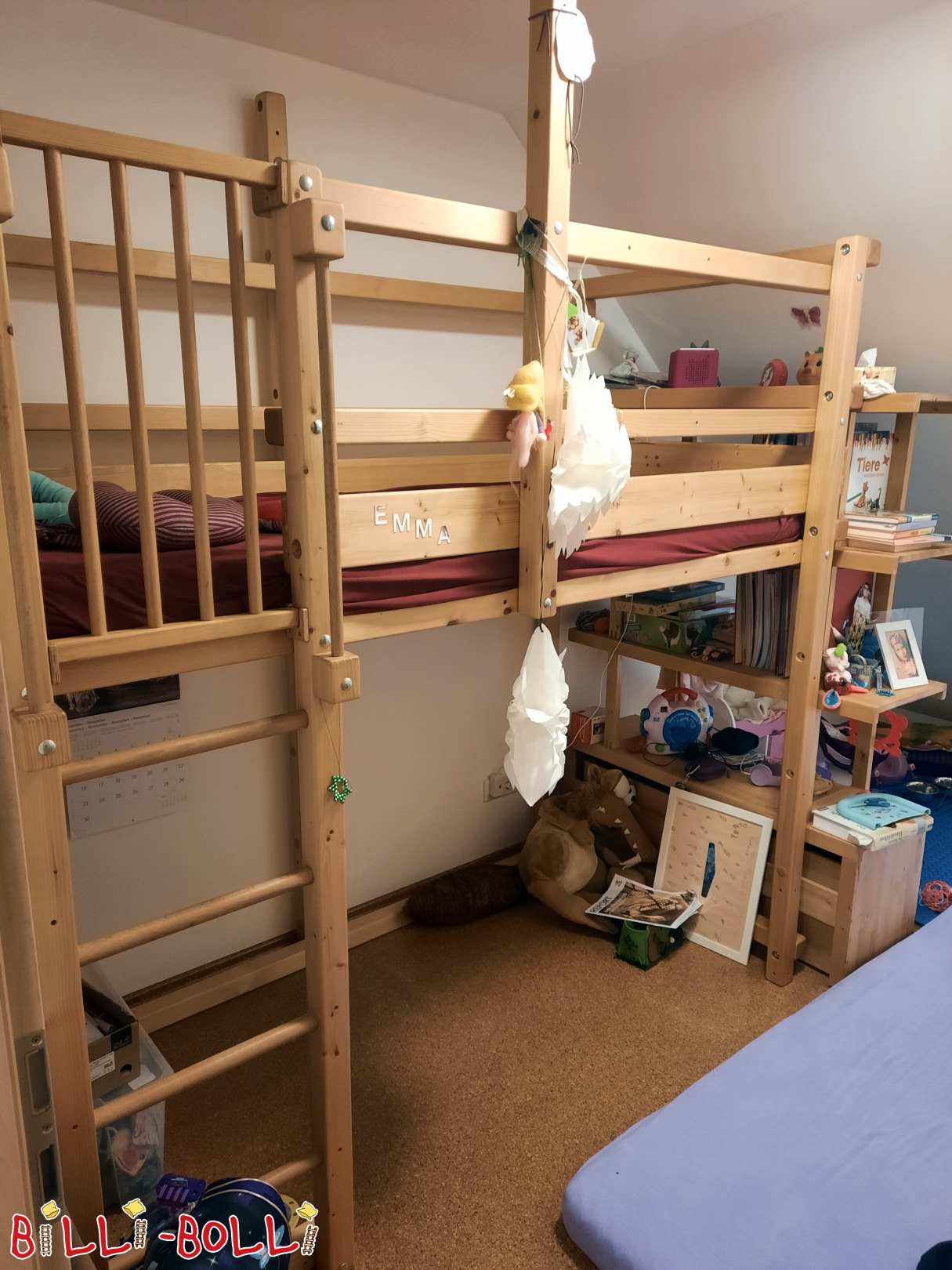 Loft bed made of oiled spruce in Dresden (Category: second hand loft bed)