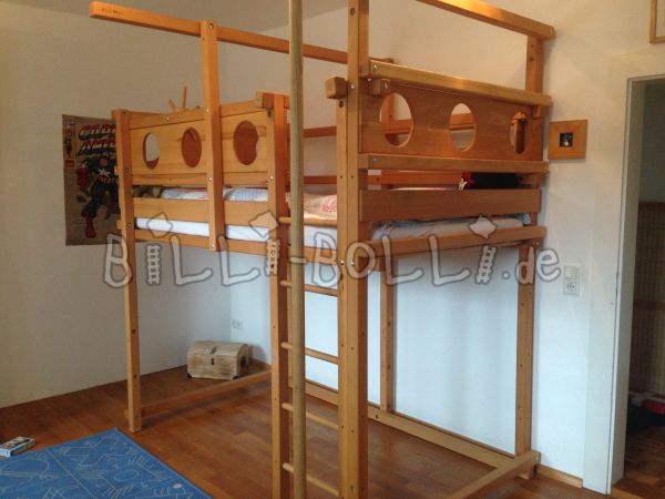 Loft yatak yağlı kayın - boyutlar 120 x 200 cm (Kategori: Çatı katı yatağı kullanılmış)