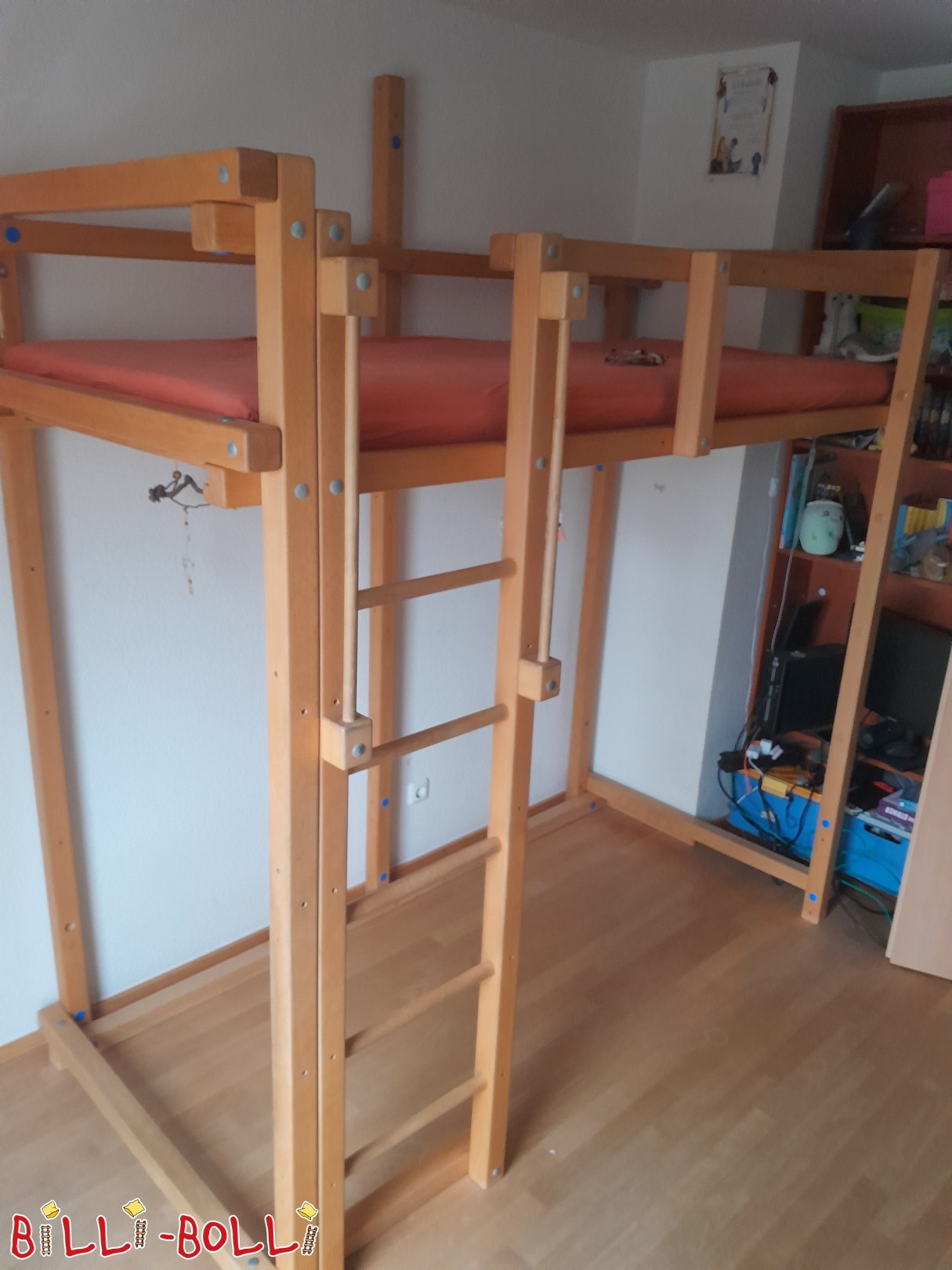 Anuncio 5737: Cama alta de haya aceitada Cama alta de haya aceitada (Categoría: Cama alta ajustable a la edad de segunda mano)