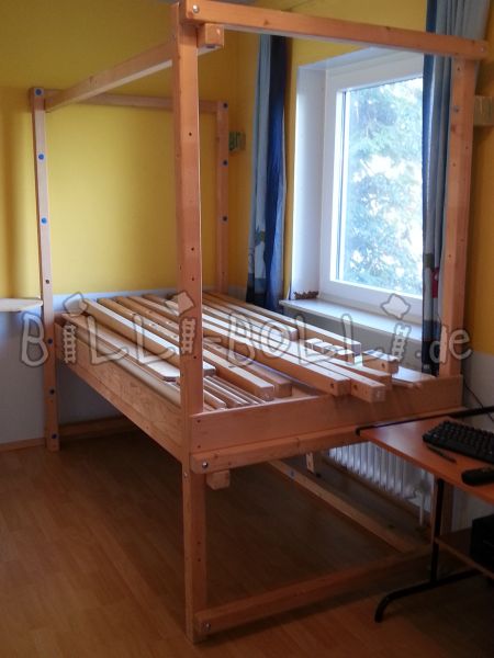 Loftbett, onbehandelt Fiicht, 100x200 cm (Kategorie: Loft Bett néideg)