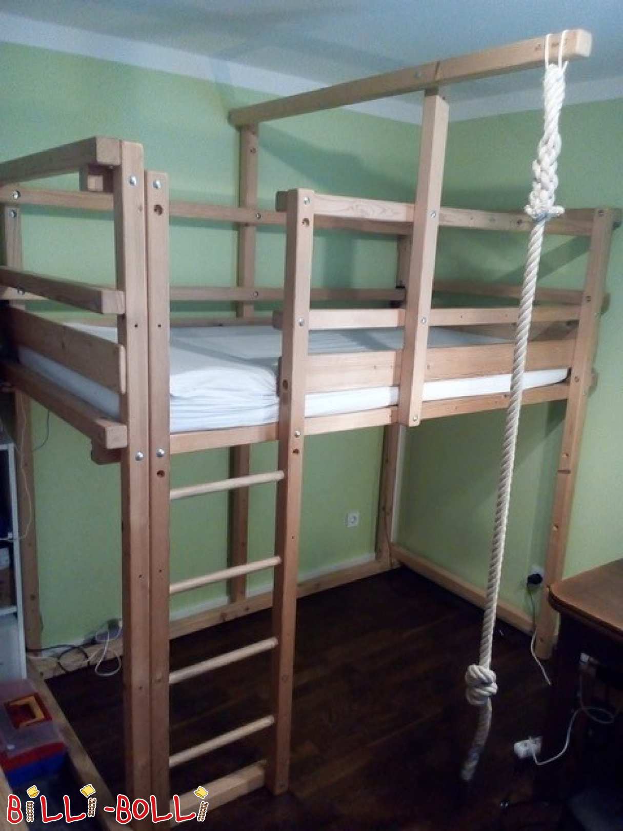 Palėpės lova 100 x 200, pagaminta iš eglės Fritzlare (Kategorija: Naudojama palėpės lova)