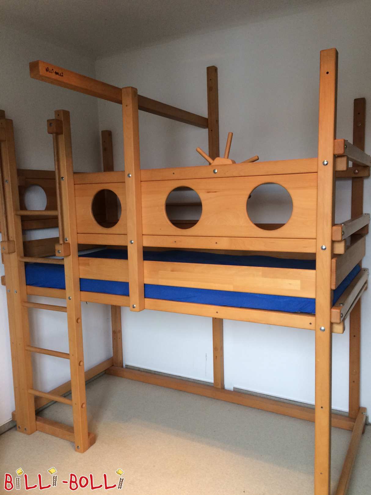 Loft bed in beech, 90 x 190 (Category: second hand loft bed)