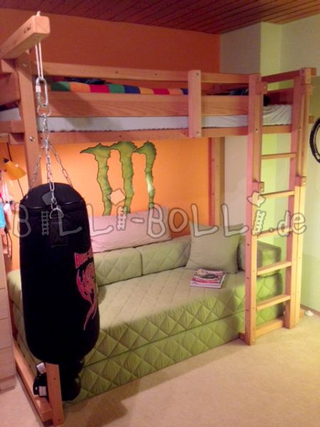 Youth loft bed in beech (Category: second hand loft bed)