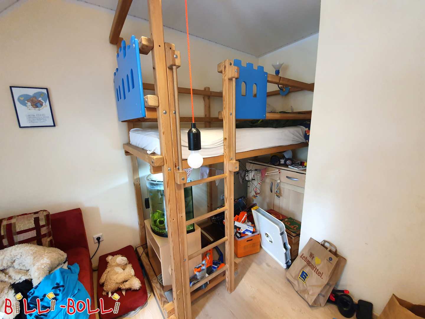 Loft bed in pine untreated – location 33378 Rheda-Wiedenbrück (Category: second hand loft bed)