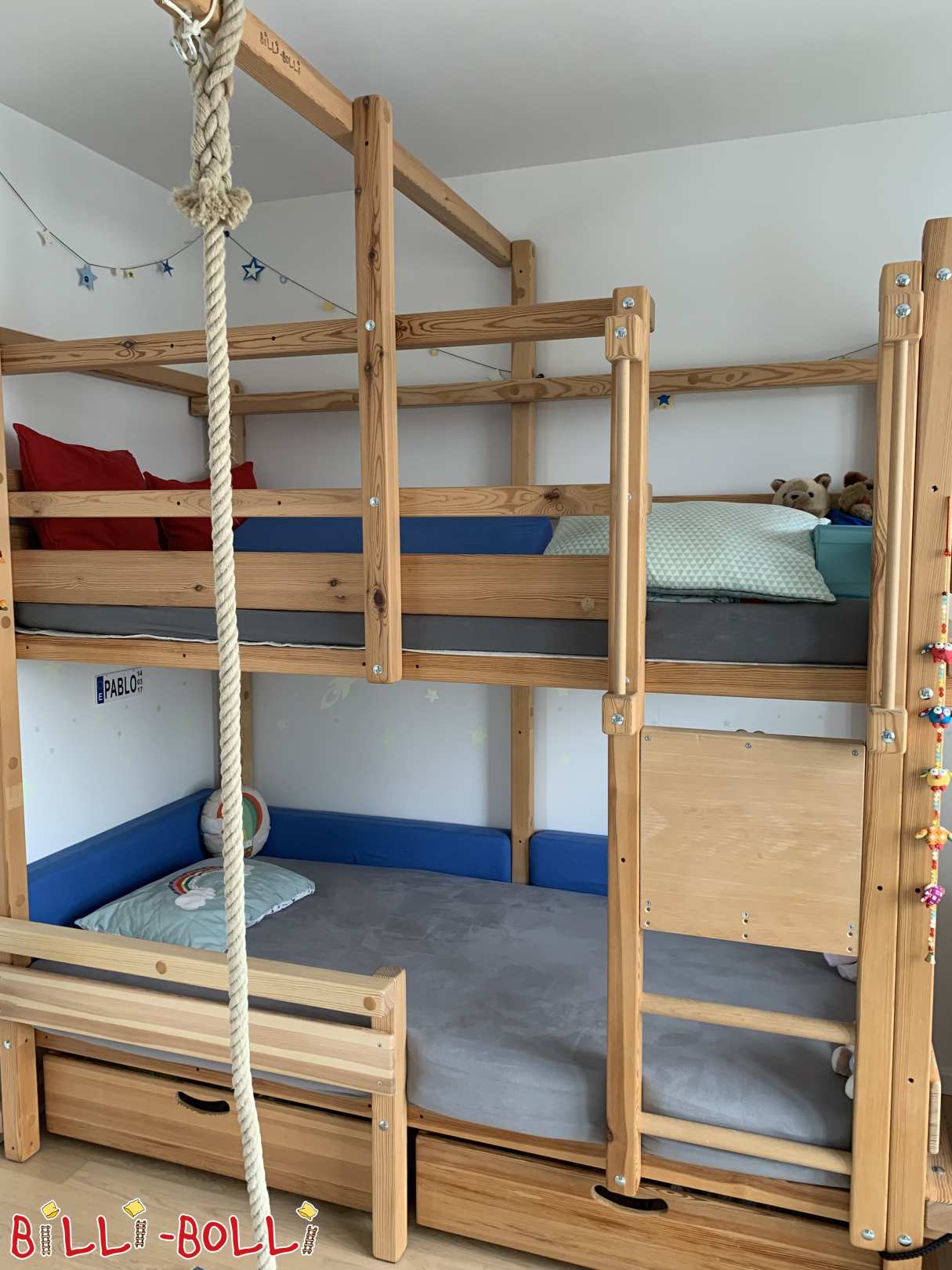 Лофтове ліжко з сосни з лазить мотузкою в Людвігсбурзі (Категорія: Двоярусне ліжко б / у)