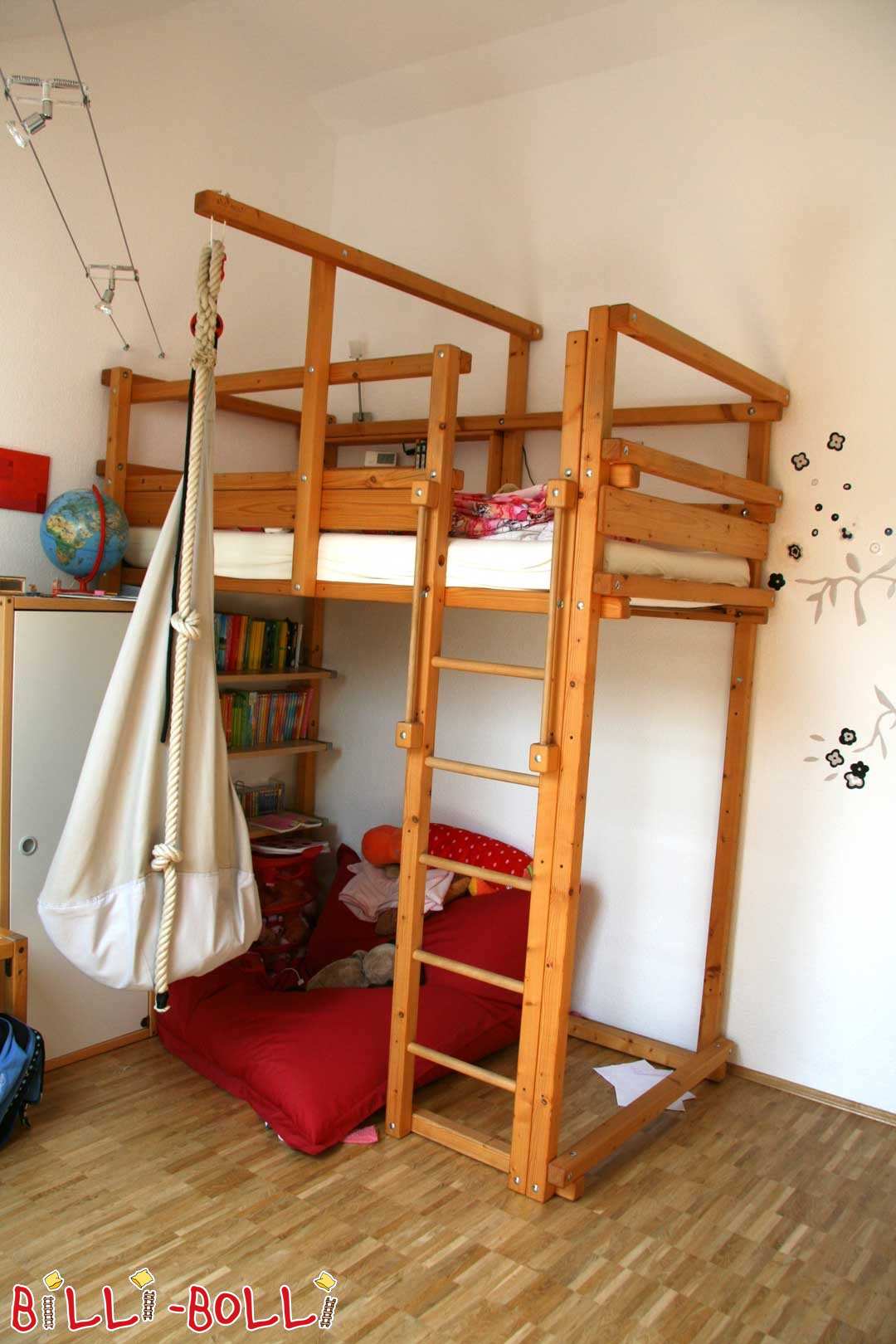 Loft bed with extra high feet, 80 x 190 cm (Category: second hand loft bed)