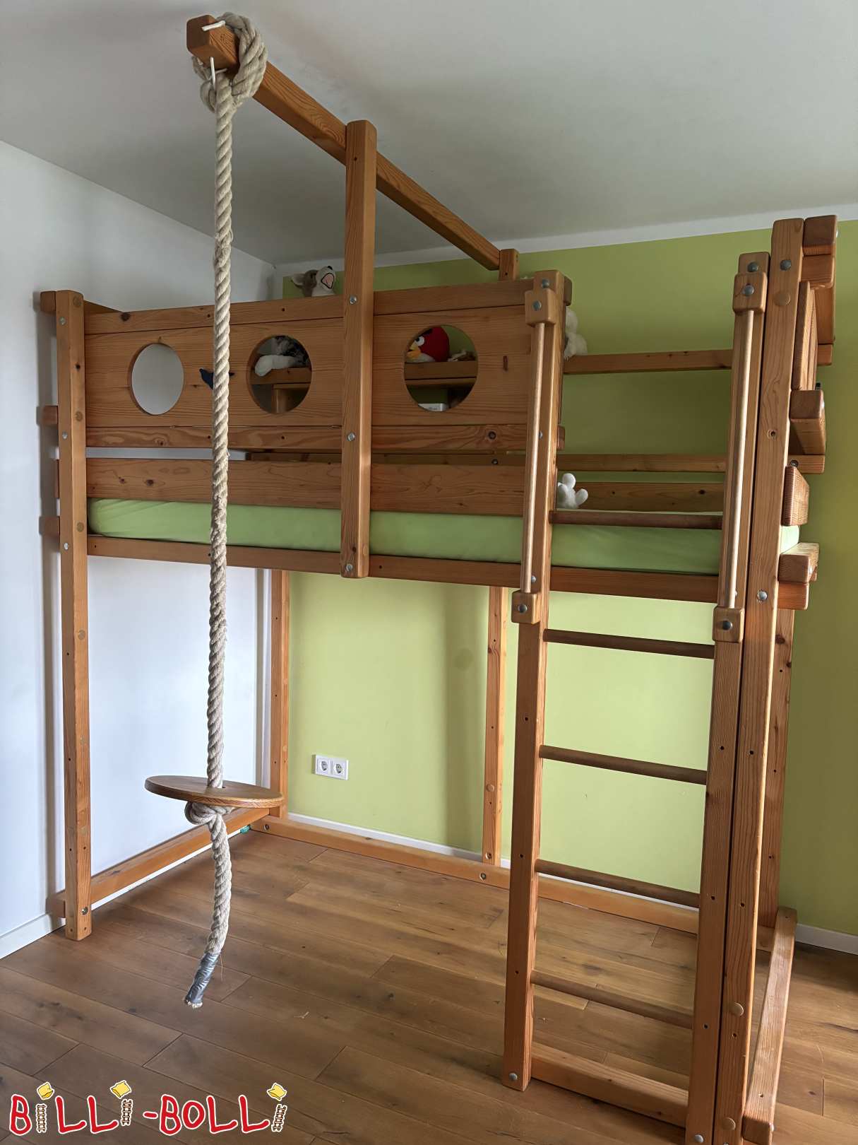 Loft bed growing with the child / 100x200 / spruce oiled waxed in glassworks (Category: Loft Bed Adjustable by Age pre-owned)