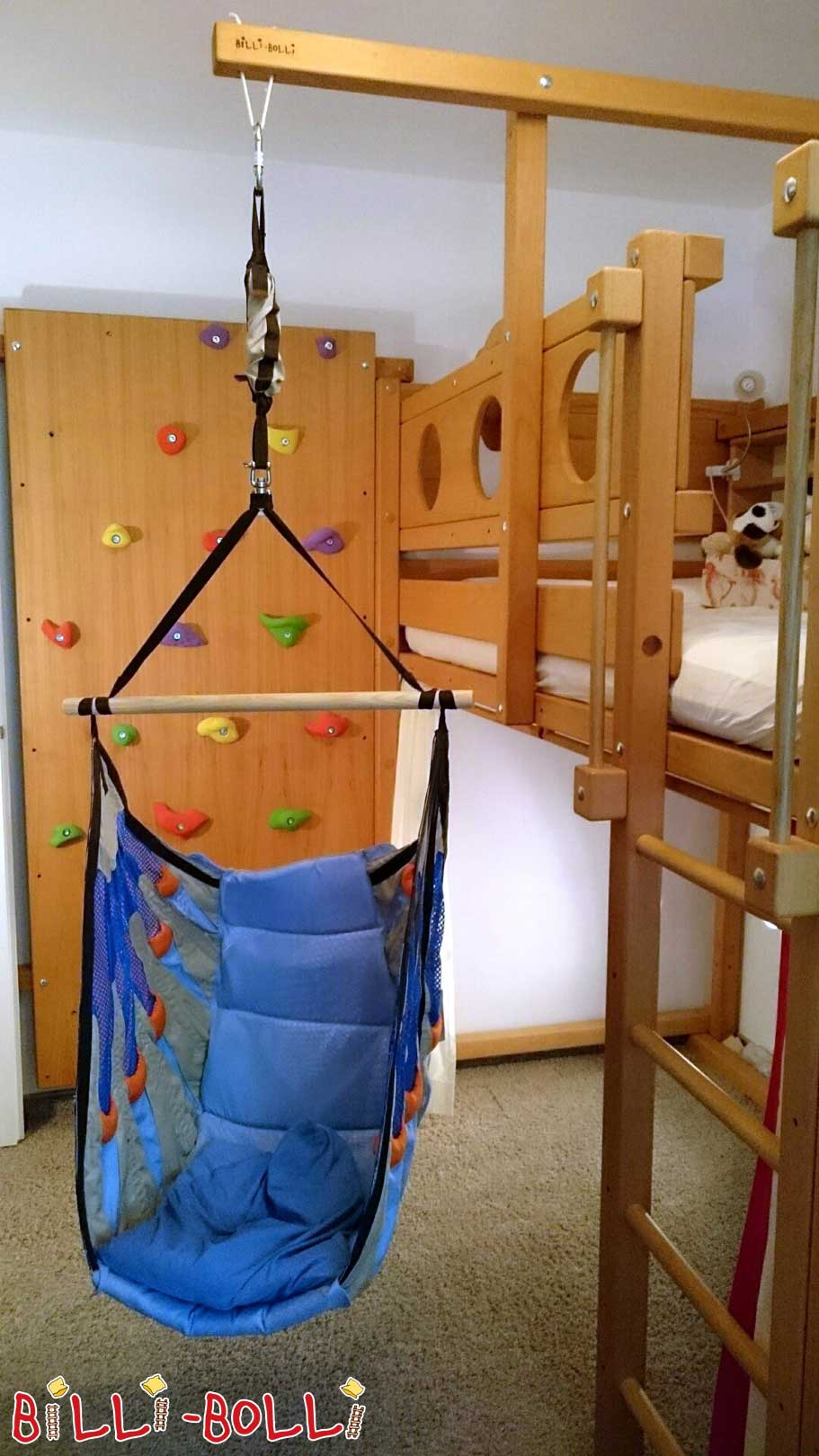 Tempat tidur loteng yang tumbuh bersama anak, 100 x 200 cm, kayu beech yang diberi minyak dan lilin (Kategori: Tempat tidur loteng digunakan)