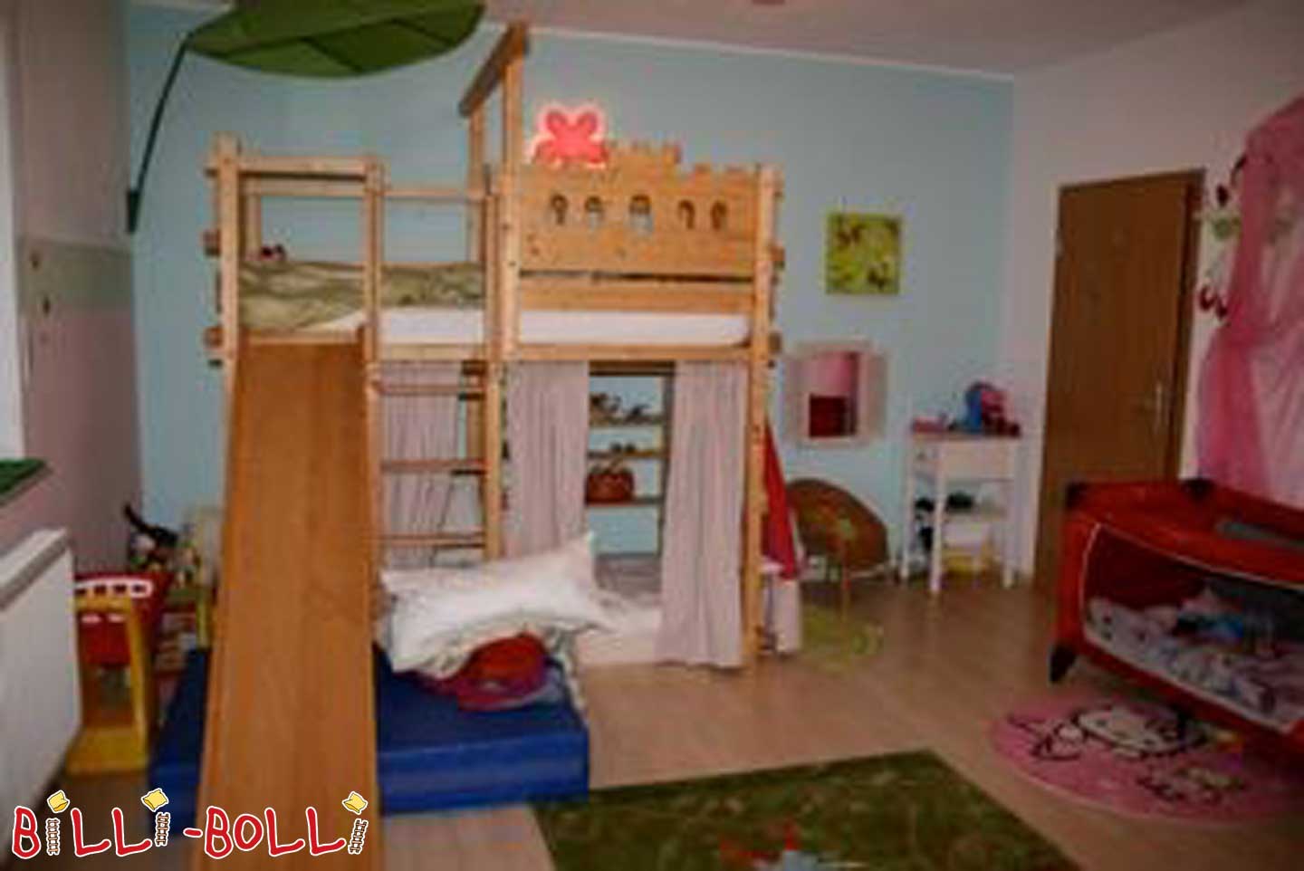 Κρεβάτι σοφίτας που μεγαλώνει με το παιδί, 100 x 200 cm, λαδωμένο κερωμένο ερυθρελάτης (Κατηγορία: Χρησιμοποιείται κρεβάτι σοφίτας)