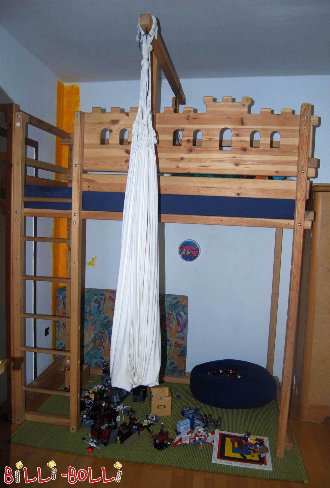 Cama alta que crece con el niño, 100 x 200 cm, abeto sin tratar (Categoría: cama alta segunda mano)