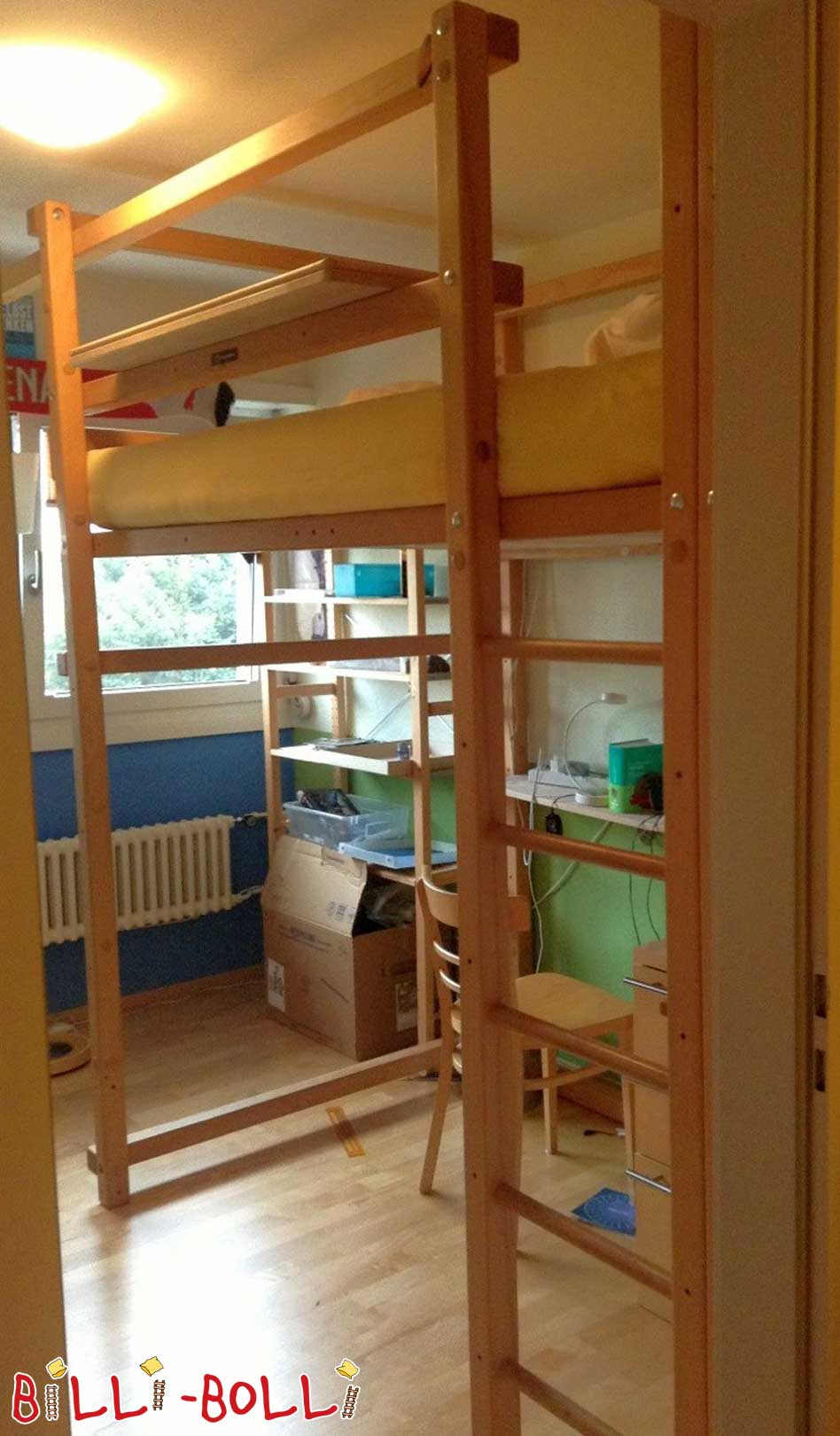 سرير علوي ينمو مع الطفل ، 120 × 200 سم ، زان مشمع بالزيت (باب: سرير علوي مستعمل)