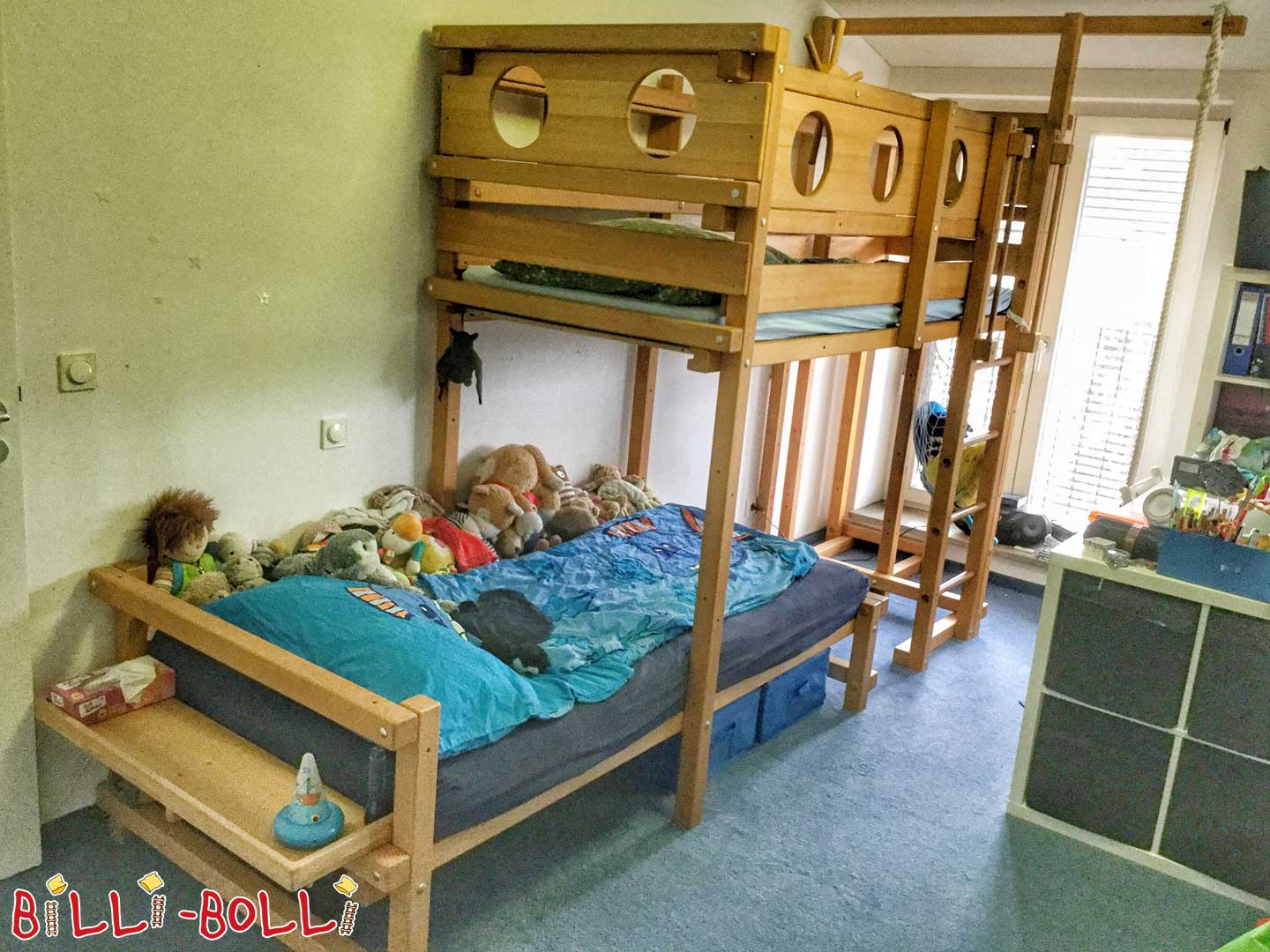 Letto a soppalco crescente con il bambino, 90 x 200 cm, faggio oliato-cerato (Categoria: letto a soppalco usato)