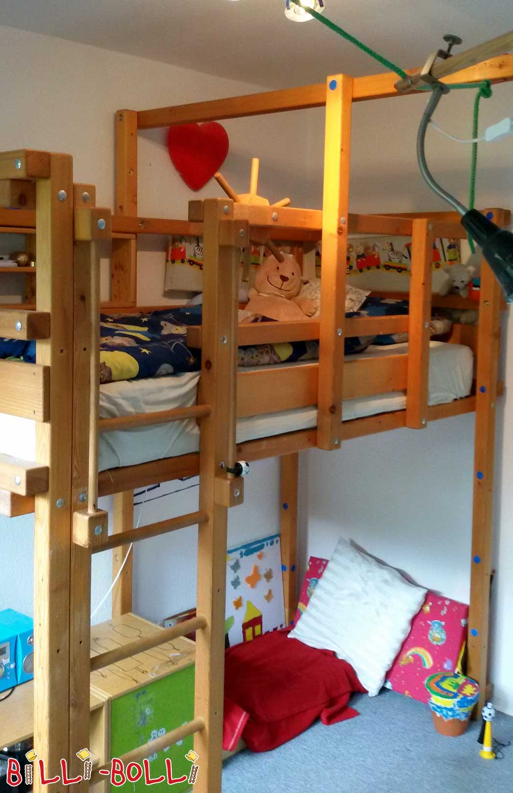 Letto loft chì cresce cun voi, 90 x 200 cm, faggio, oliatu è cerato (Category: U lettu loft hè necessariu)