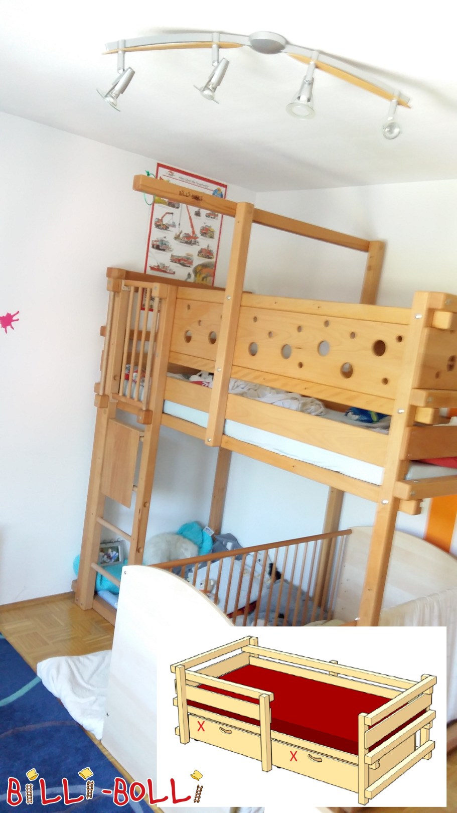 Publicidade 7076: Cama alta que cresce com a criança 90x200 + conjunto de conversão de beliche, cama para jovens tipo D Cama alta que cresce com a criança 90x200 + conjunto de conversão de beliche, cama para jovens tipo D (Categoria: Cama alta que cresce com a criança usada)