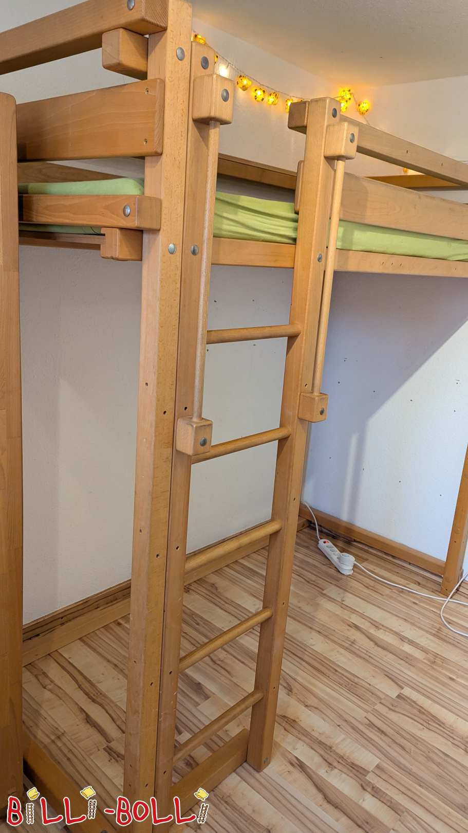 Půdní postel, která roste s dítětem, 90x200, olejovaný voskovaný buk (Kategorie: Půdní postele, které se používají s dítětem)