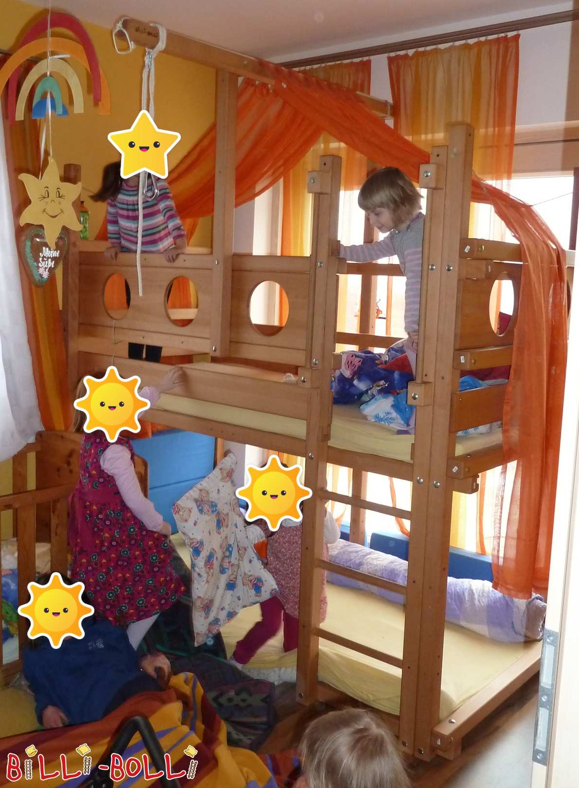 Loft bed growing with you or bunk bed, beech untreated, 90x200 cm (Category: Loft Bed Adjustable by Age pre-owned)
