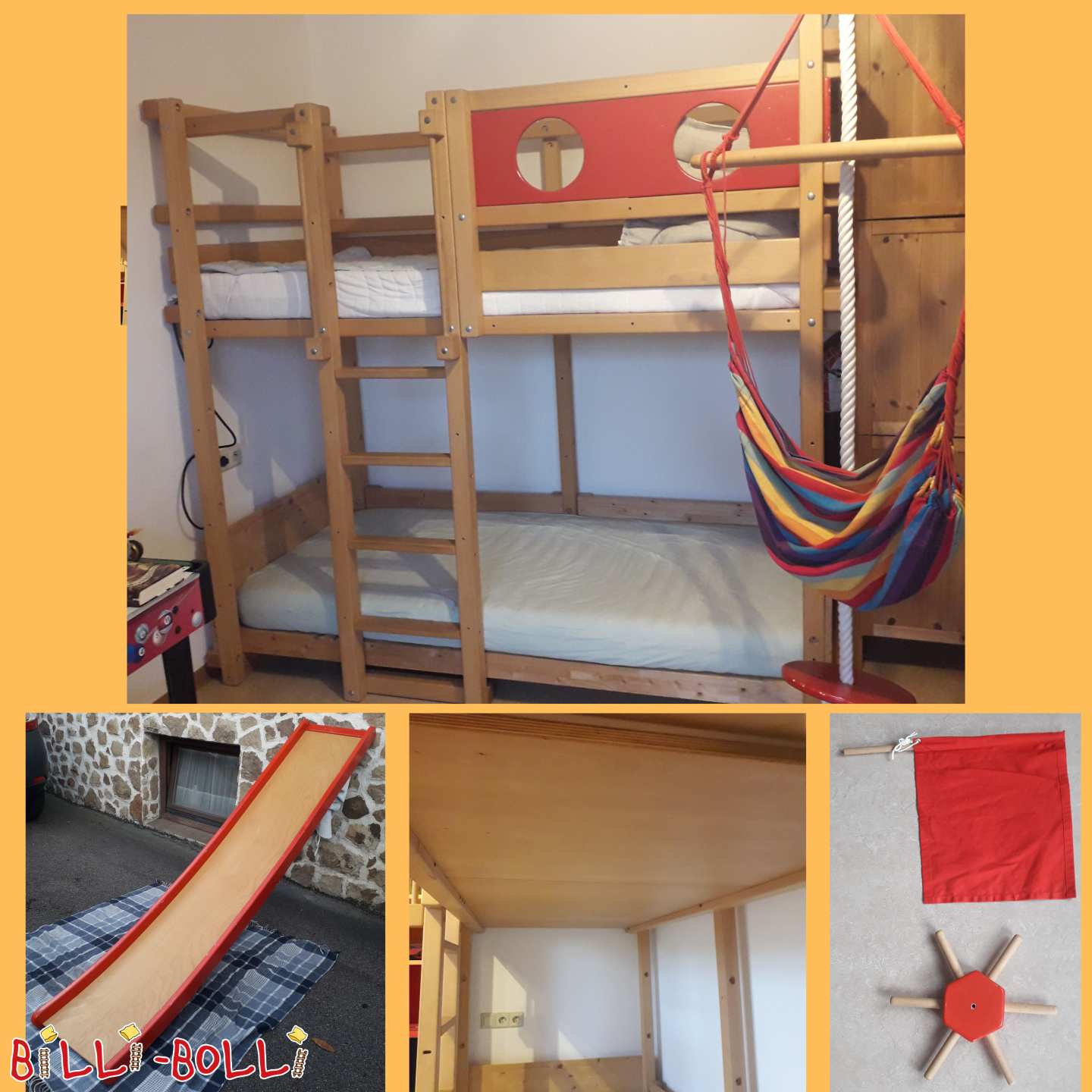 Loftová posteľ rastie s vami, olejovaný buk s príslušenstvom v Tübingene (Kategória: Vysoká posteľ rastúca s dieťaťom used)