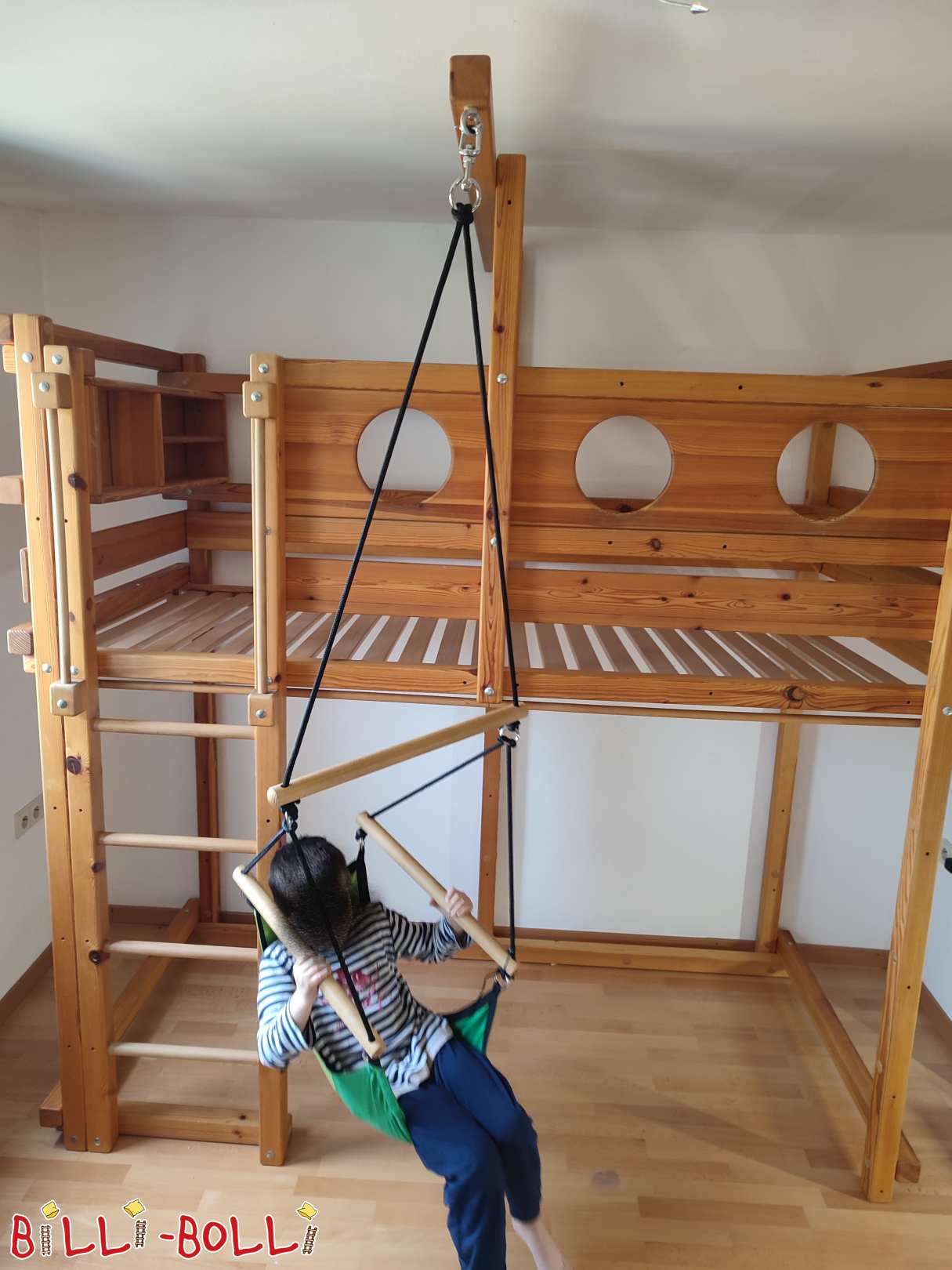Loft bed growing with portholes, swing and much more in Reutlingen (Category: Loft Bed Adjustable by Age pre-owned)