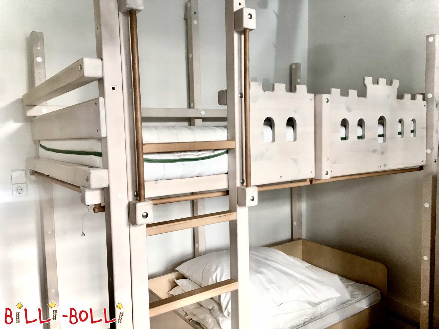 Loft bed growing with you white glazed in Stuttgart from now on (Category: Loft Bed Adjustable by Age pre-owned)