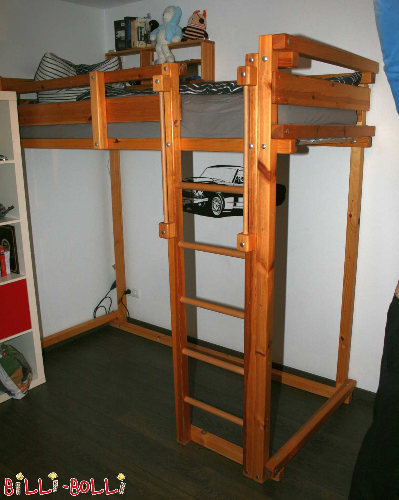 Youth loft bed, oiled pine (Category: second hand loft bed)