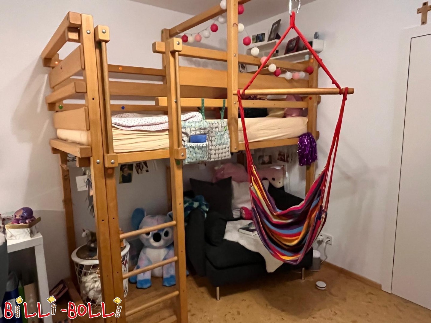 Anuncio 5765: Cama alta infantil de haya aceitada 90 x 200 – escalera, somier de listones y accesorios Cama alta infantil de haya aceitada 90 x 200 – escalera, somier de listones y accesorios (Categoría: Cama alta para adolescentes de segunda mano)