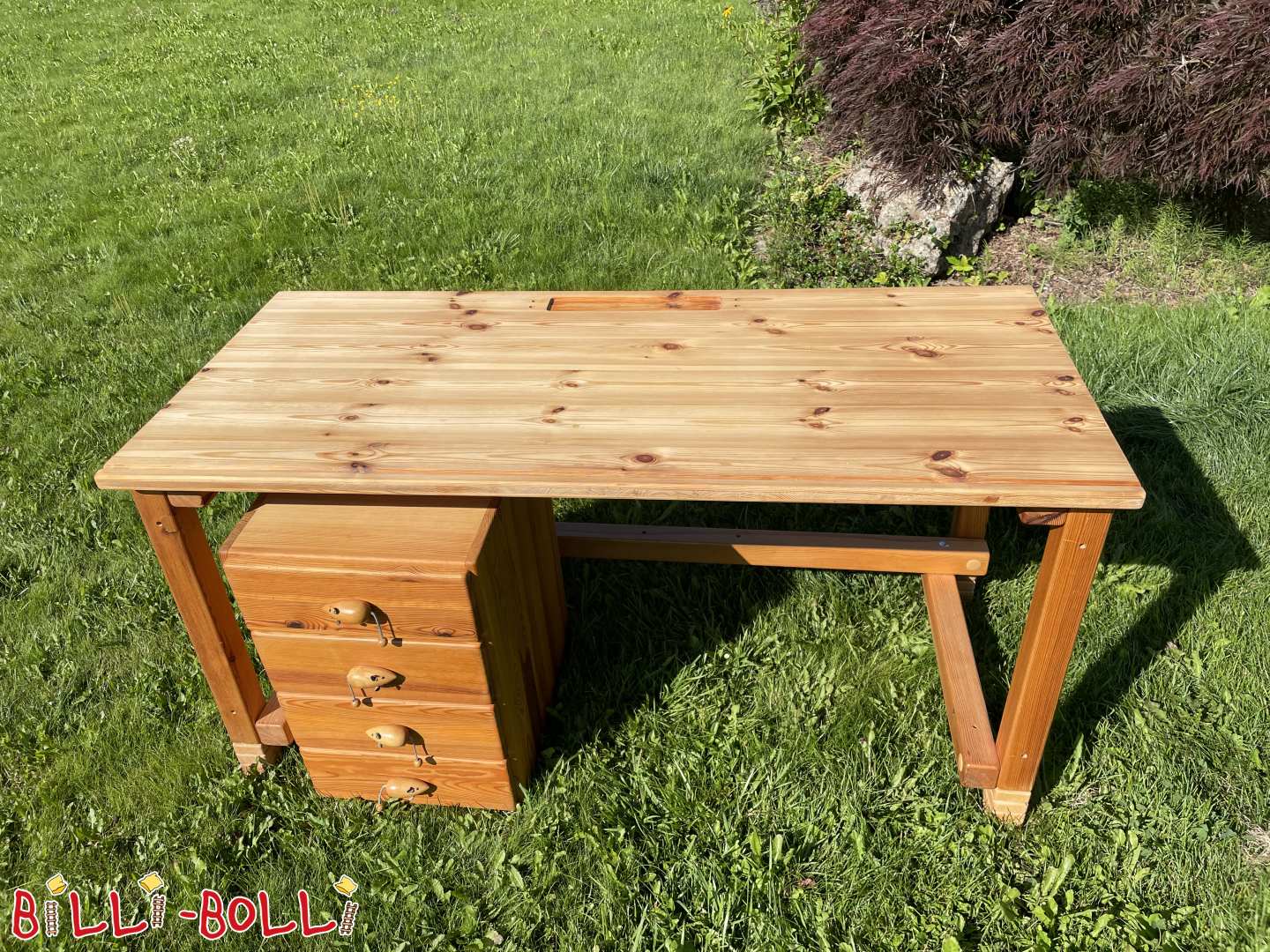 Children's desk with mobile pedestal, oiled-waxed pine (Category: Kids’ Furniture pre-owned)