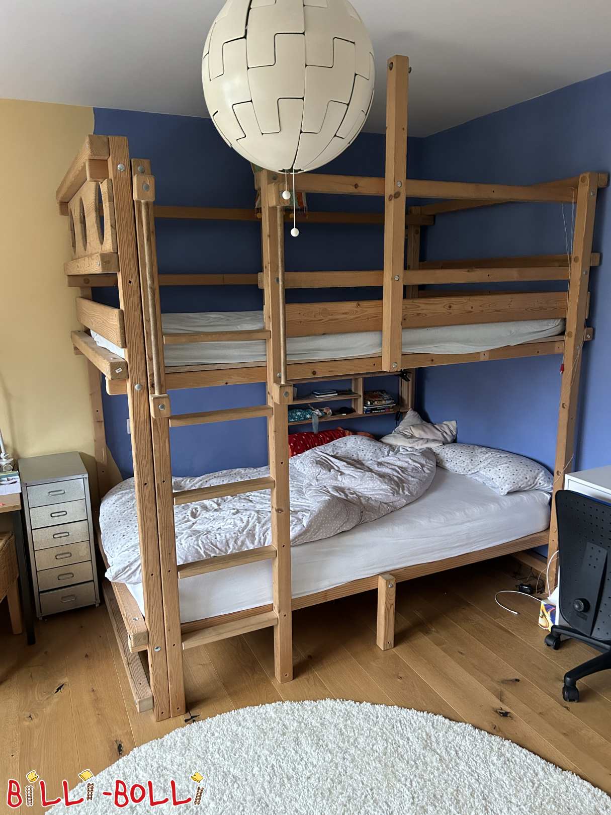 سرير علوي مع الملحقات 120x200 الصنوبر غير المعالج (Kurpfalz) (الفئة: سرير علوي ينمو مع الطفل used)