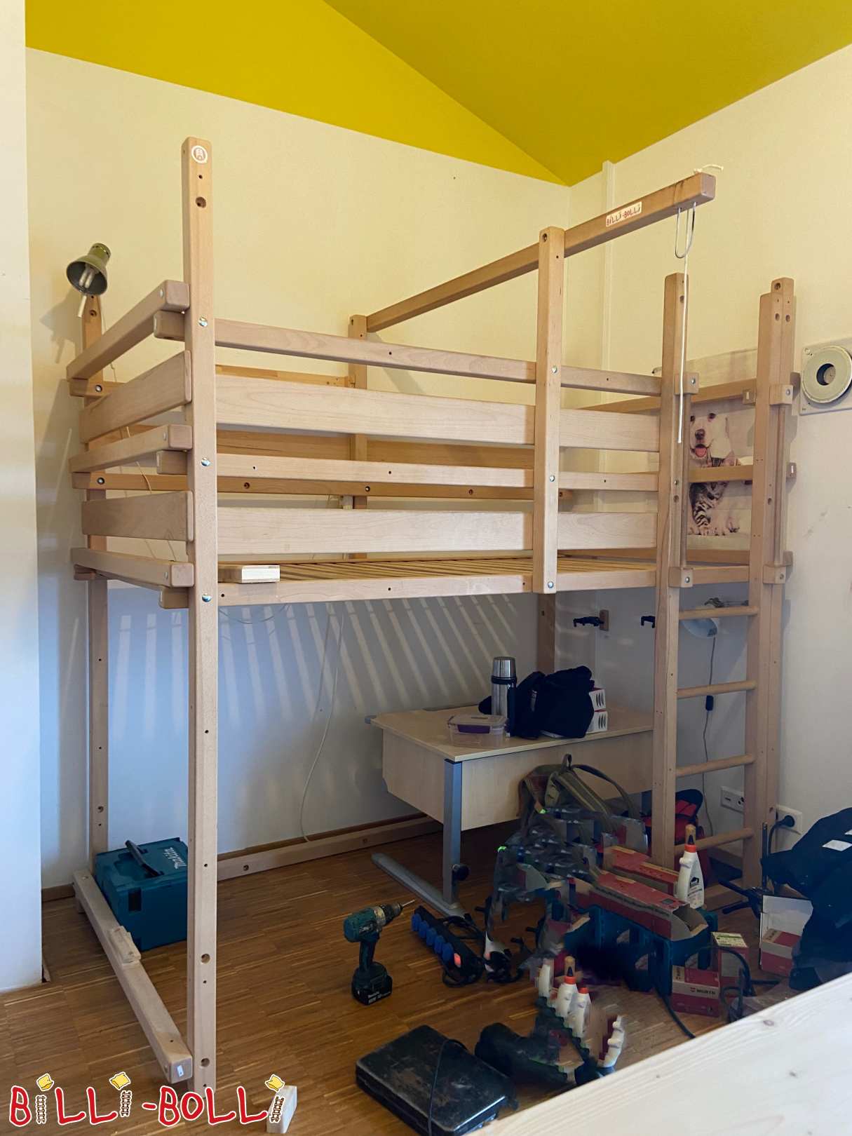 Loft bed growing with the child, beech 120x220cm (near Koblenz) (Category: Loft Bed Adjustable by Age pre-owned)