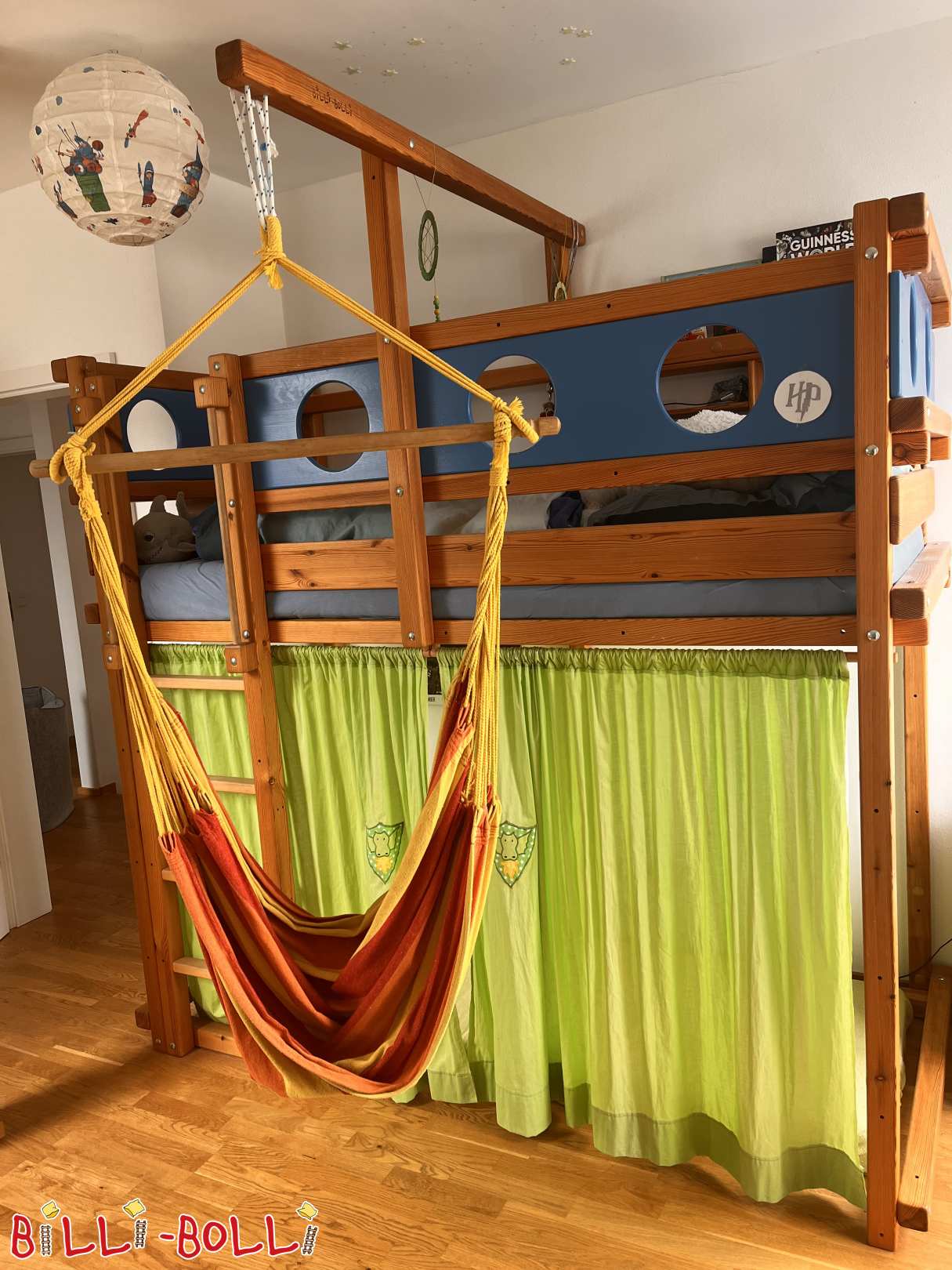 Loft bed chì cresce cù u zitellu, 90x200 cm, pinu oliu (Category: U lettu Loft cresce cun voi used)