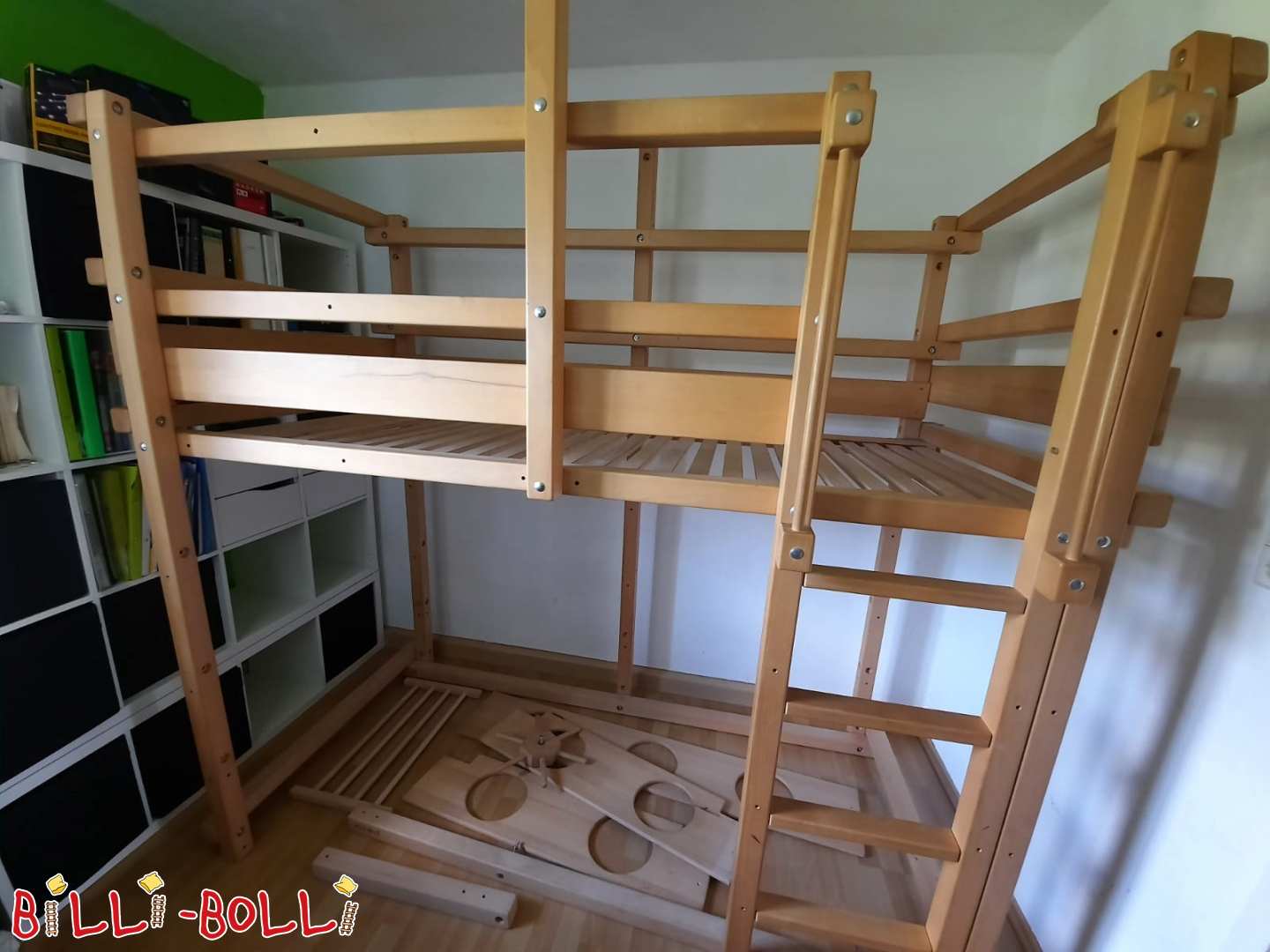 Coaxial loft bed, self-treated beech (Category: second hand loft bed)