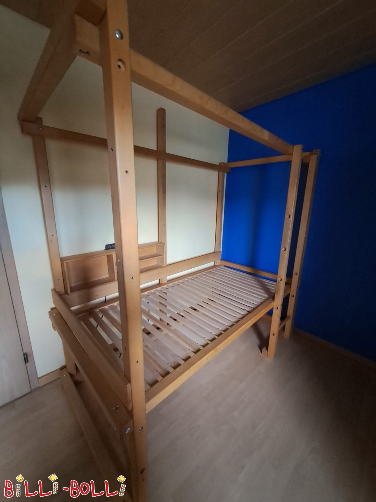 Büyüyen çatı yatağı kayın "eski ama iyi" (Kategori: Çocukla birlikte büyüyen yüksek yatak kullanılmış)