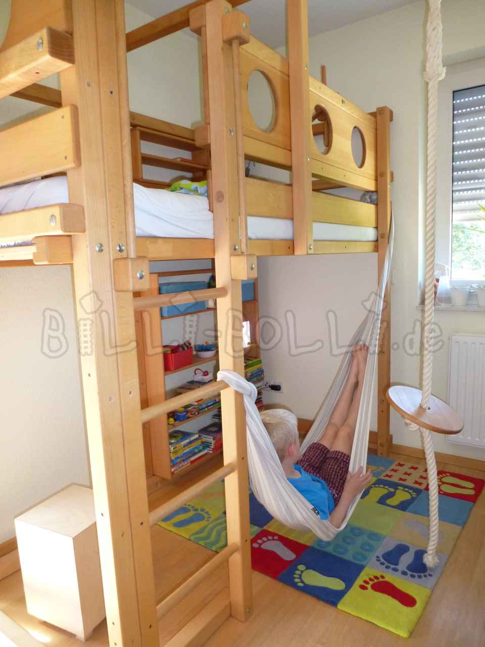 Llit altell Billi-Bolli que creix amb el nen, 90 x 200 cm, faig encerat a l'oli (Categoria: Necessita llit alt)