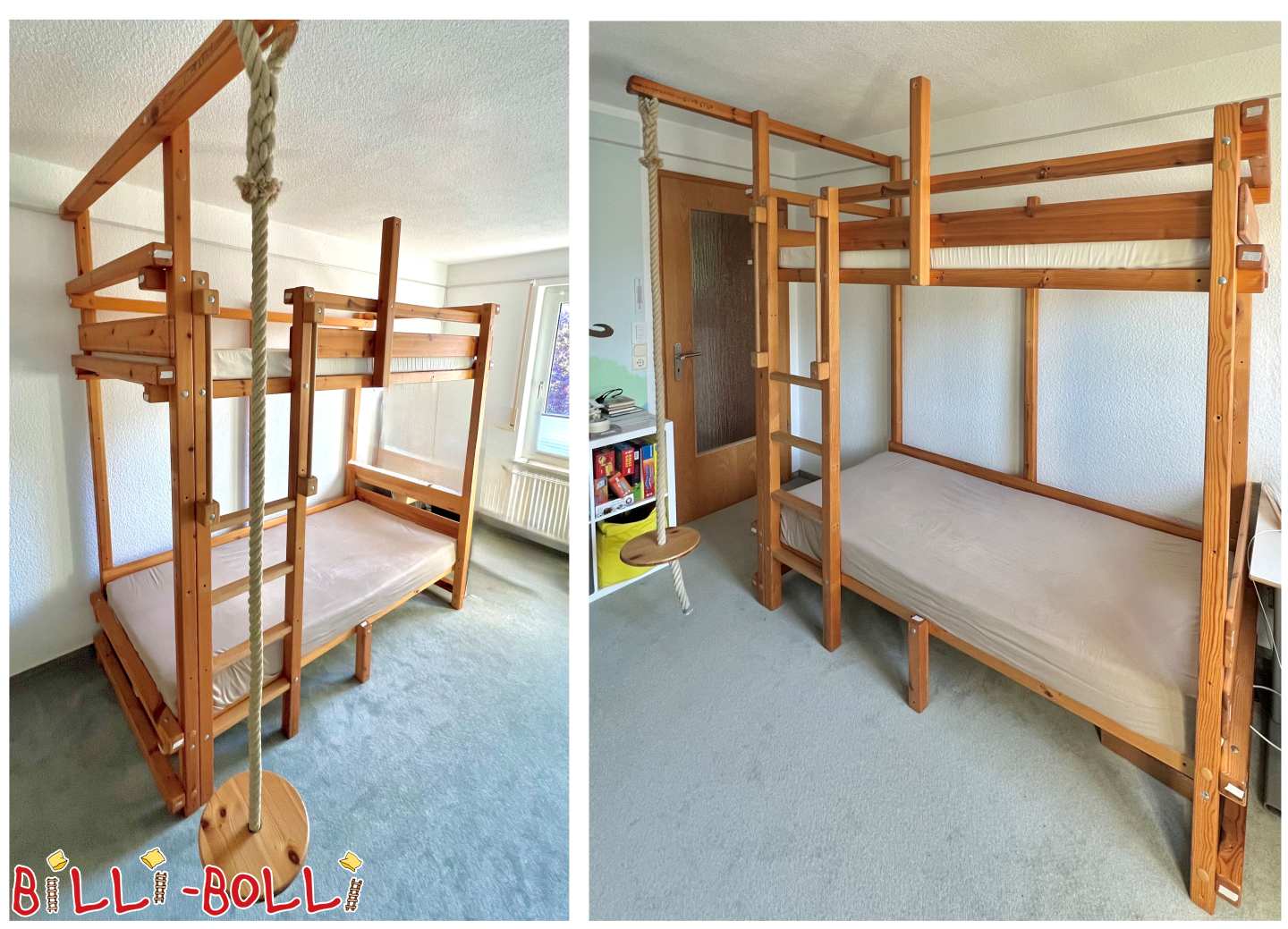 Beliche "Growing" (pinho), 90x200 cm com baloiço em Wildau (Categoria: Camas usadas)